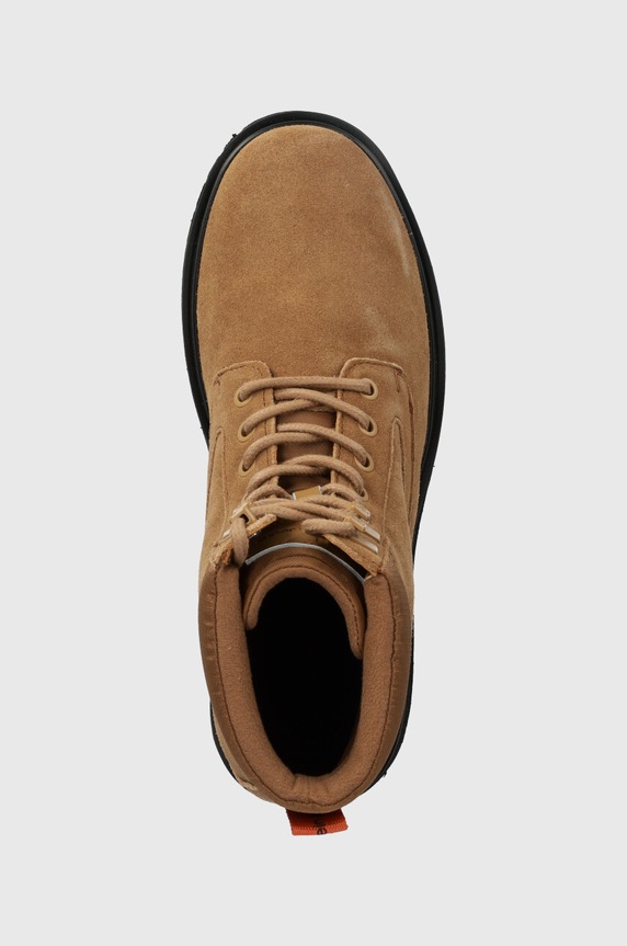Calvin Klein Jeans bőr cipő EVA MID LACEUP BOOT SUEDE barna YM0YM00802