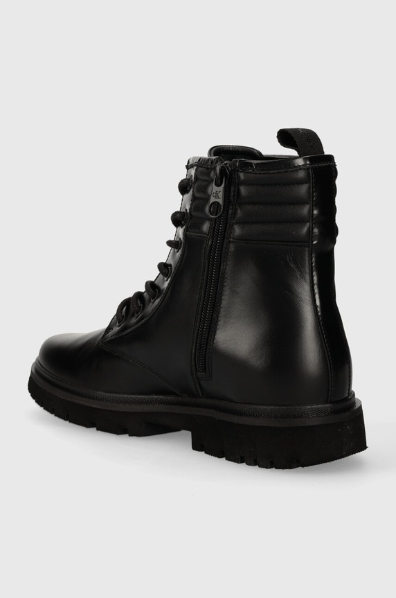 Obuwie Calvin Klein Jeans trapery skórzane EVA MID LACEUP BOOT LTH YM0YM00837 czarny