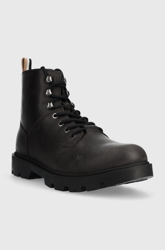 BOSS buty skórzane Adley 50503540.001 czarny AW23