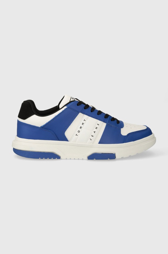 Tommy Jeans sneakersy skórzane TJM LEATHER CUPSOLE 2.0 niska niebieski EM0EM01283
