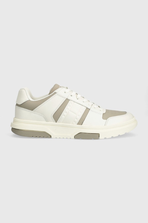 Tommy Jeans sneakersy skórzane TJM LEATHER CUPSOLE 2.0 niska beżowy EM0EM01283