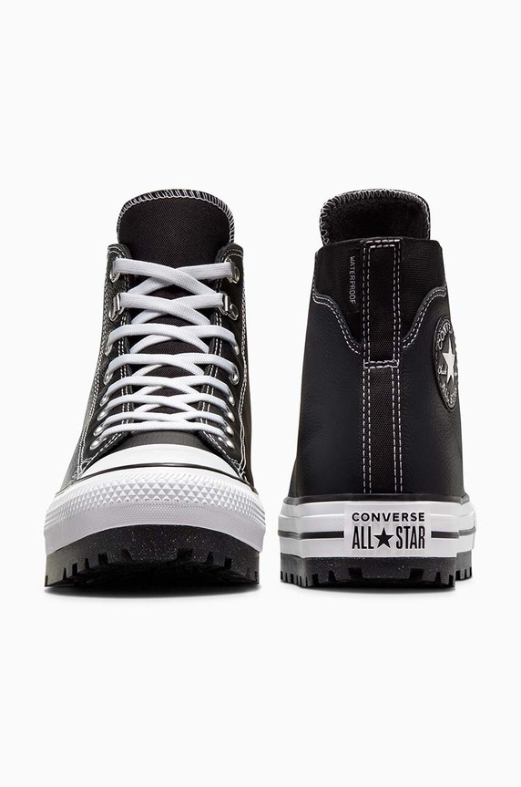 Δερμάτινες μπότες πεζοπορίας Converse Chuck Taylor All Star City Trek A04480C μαύρο