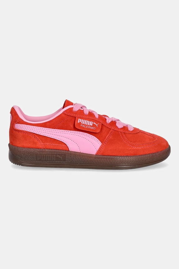 Puma Palermo sneakers din piele întoarsă 396463 rosu SS26
