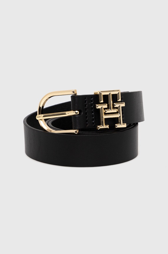 Kožený opasok Tommy Hilfiger čierna AW0AW14943