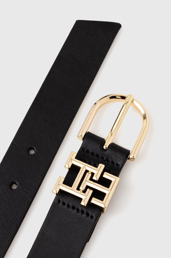 Kožený opasok Tommy Hilfiger AW0AW14943 čierna AW23