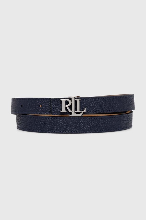 Lauren Ralph Lauren pasek dwustronny damski skórzany granatowy 412912038