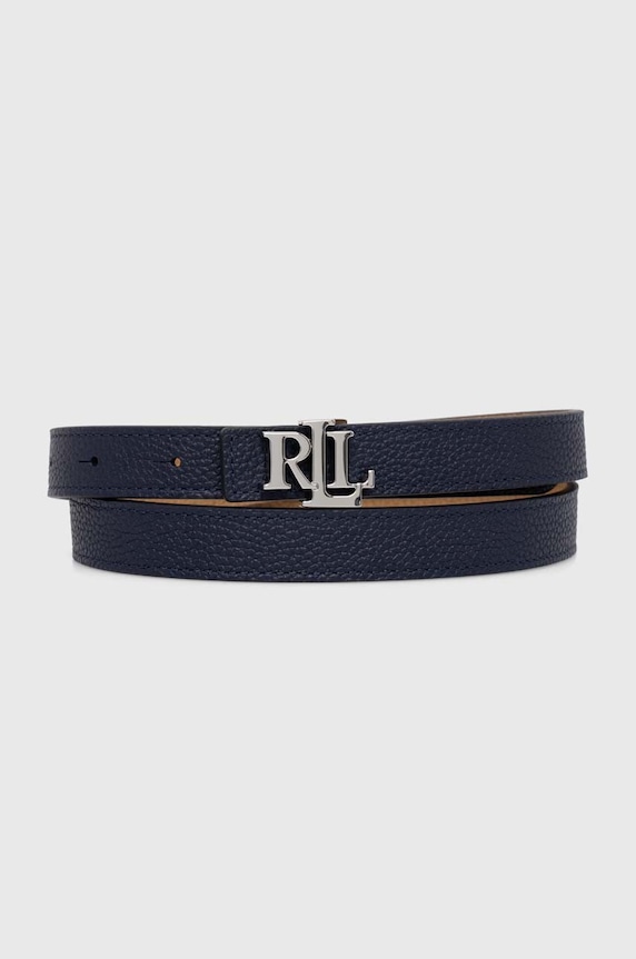 Lauren Ralph Lauren pasek dwustronny damski skórzany granatowy 412912038