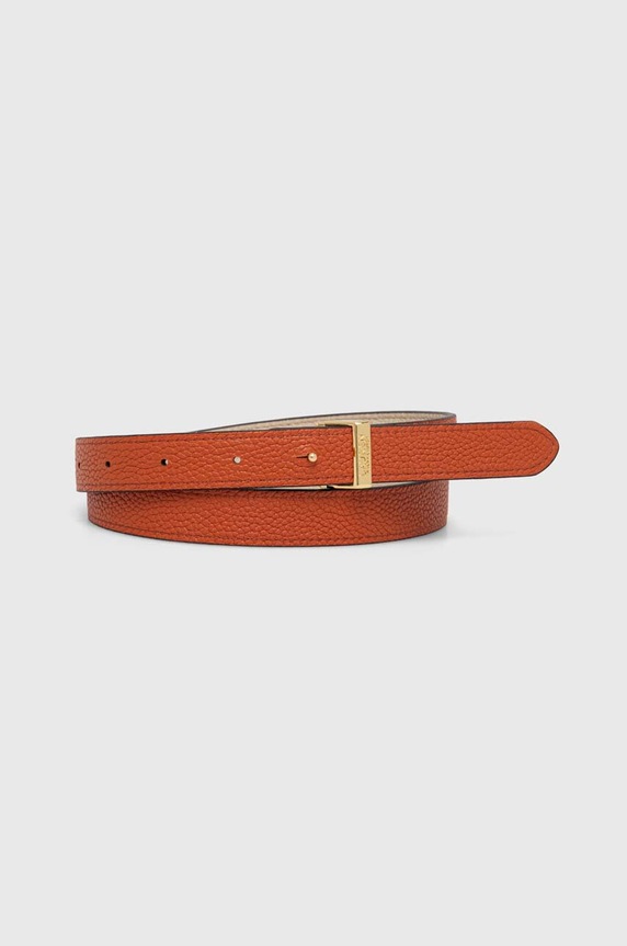 Lauren Ralph Lauren pasek skórzany dwustronny beżowy 412912038