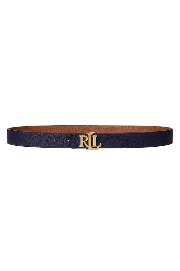 Lauren Ralph Lauren curea reversibilă pentru femei din piele bleumarin 412912039