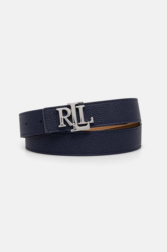 Lauren Ralph Lauren pasek dwustronny damski skórzany granatowy 412912039
