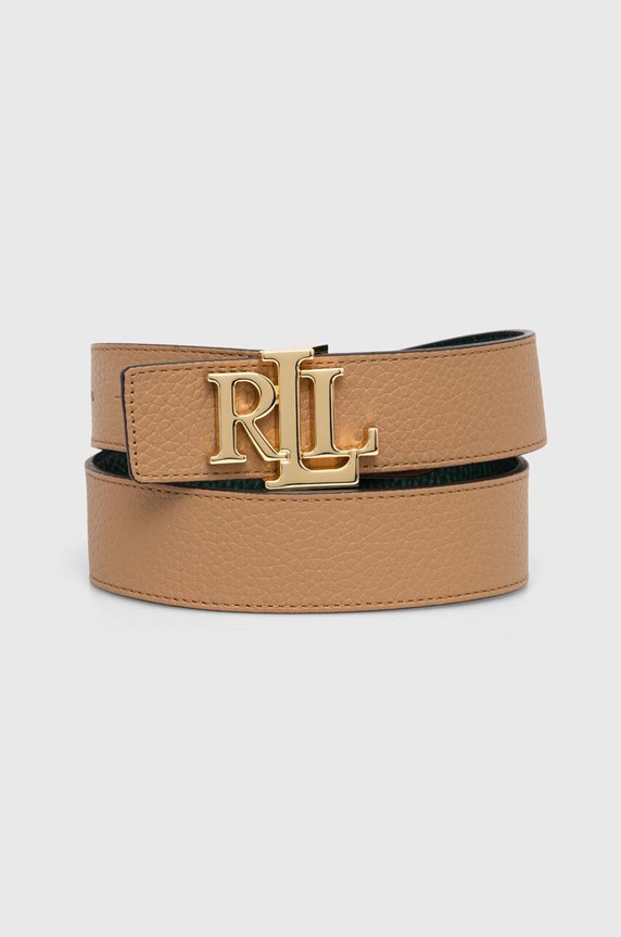 Αναστρέψιμη δερμάτινη ζώνη Lauren Ralph Lauren πράσινο 412912040
