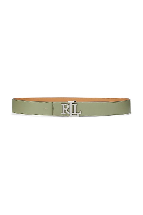 Lauren Ralph Lauren dvostrani remen za žene kožni zelena 412912041