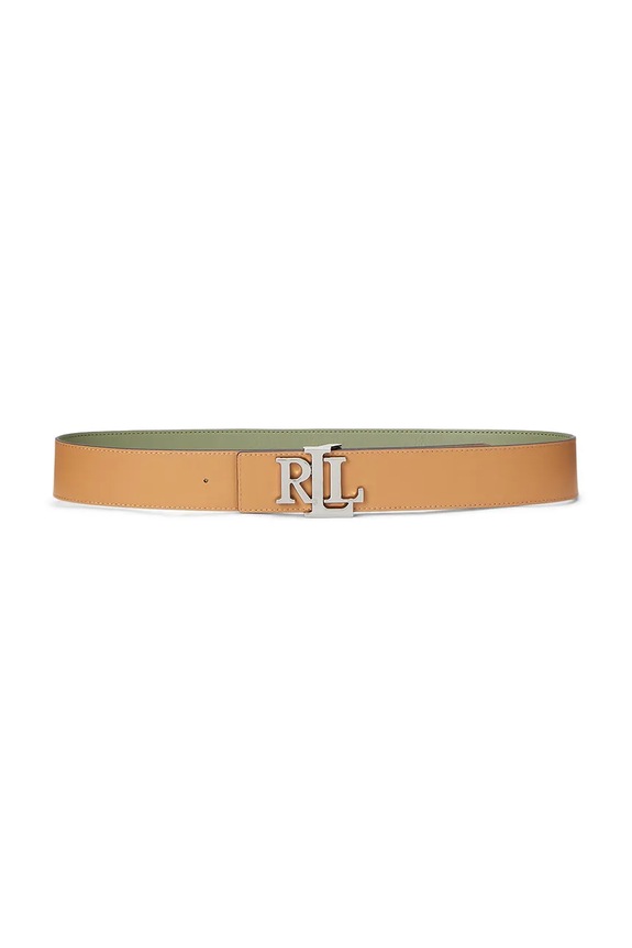 Lauren Ralph Lauren dvostrani remen za žene kožni 412912041 zelena SS26
