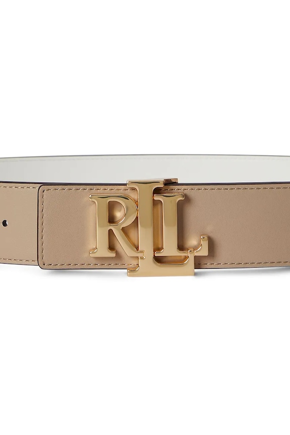 Dodaci Lauren Ralph Lauren dvostrani remen za žene kožni 412912041 bež