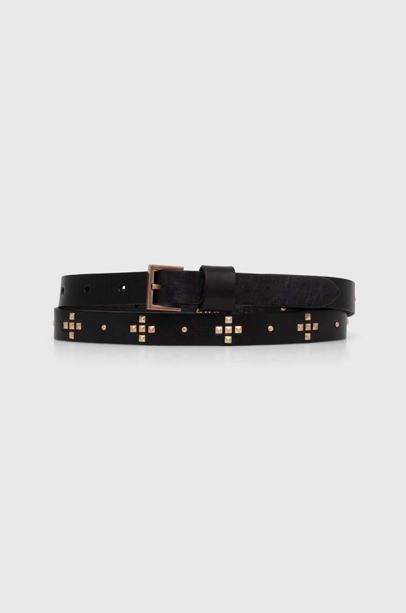 AllSaints pasek skórzany czarny AS300661