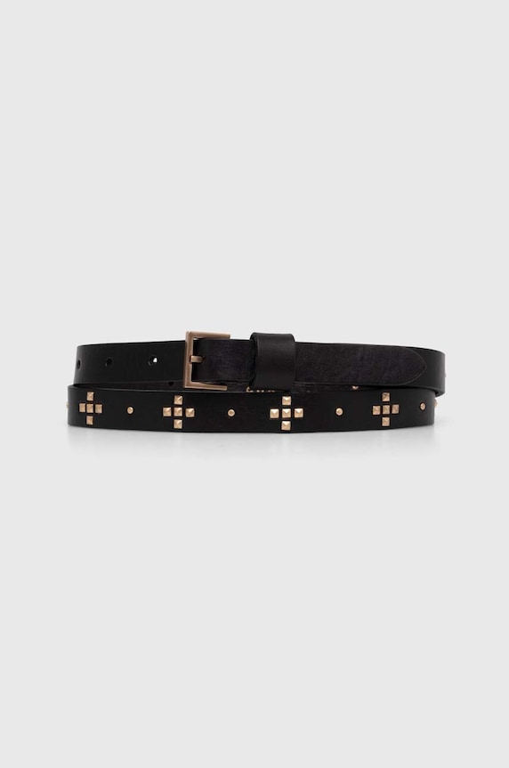 AllSaints pasek skórzany czarny AS300661