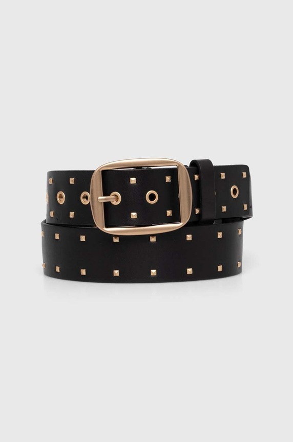 AllSaints pasek skórzany czarny AS300676