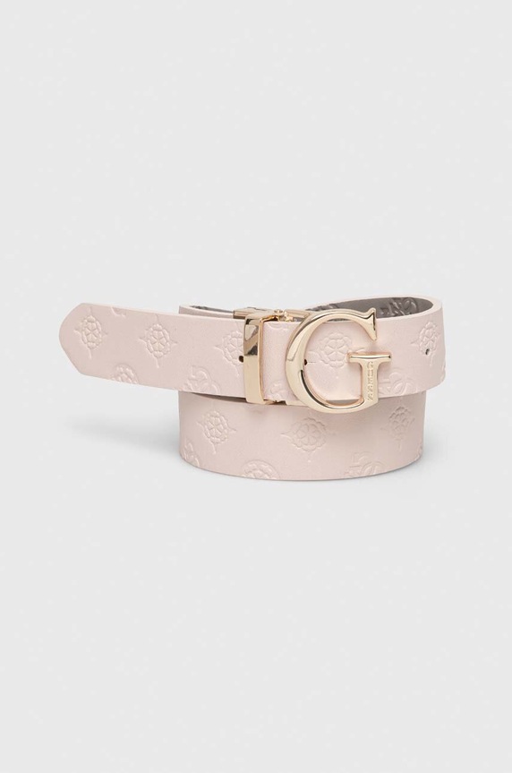 Guess pasek dwustronny damski z imitacji skóry ELLA różowy BW7861.P3430