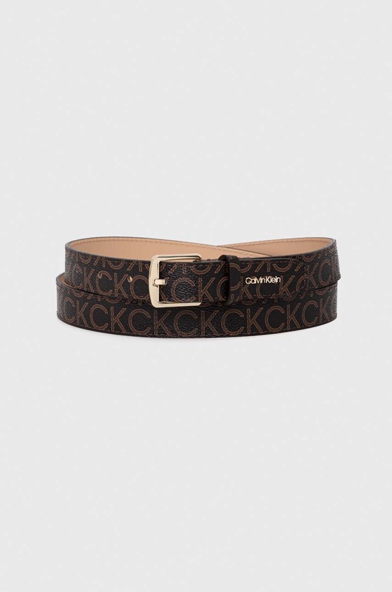 Calvin Klein pasek imitacja skóry licowej brązowy K60K611296