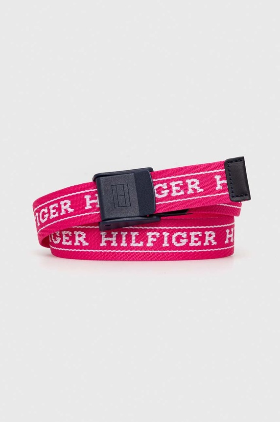 Tommy Hilfiger pasek dziecięcy różowy AU0AU01793.9BYX