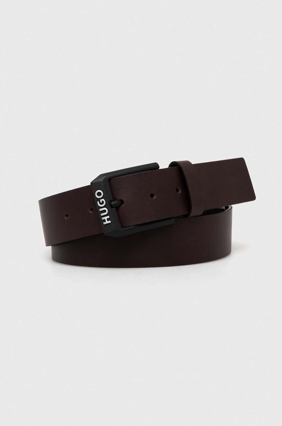 HUGO pasek skórzany Gelio-B_Sz40 brązowy 50503404