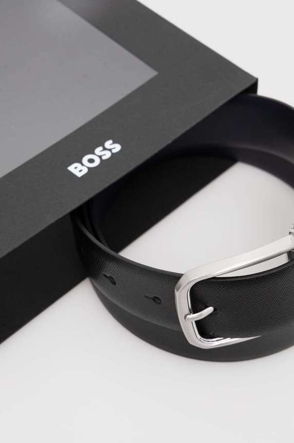 Δερμάτινη ζώνη με αφαιρούμενες πόρπες BOSS 50503349 μαύρο