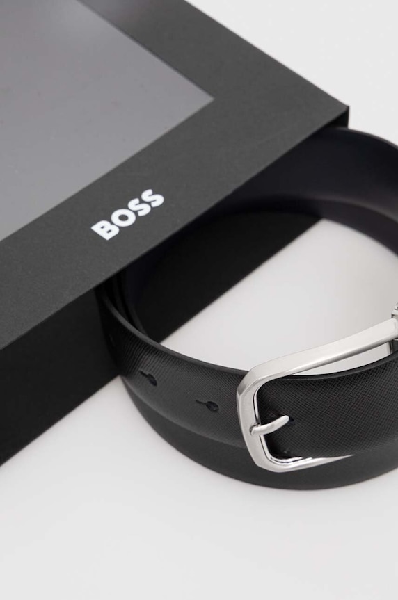 Δερμάτινη ζώνη με αφαιρούμενες πόρπες BOSS 50503349 μαύρο