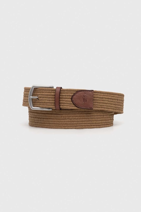 Pásek Polo Ralph Lauren přírodní kůže zelená 405666041