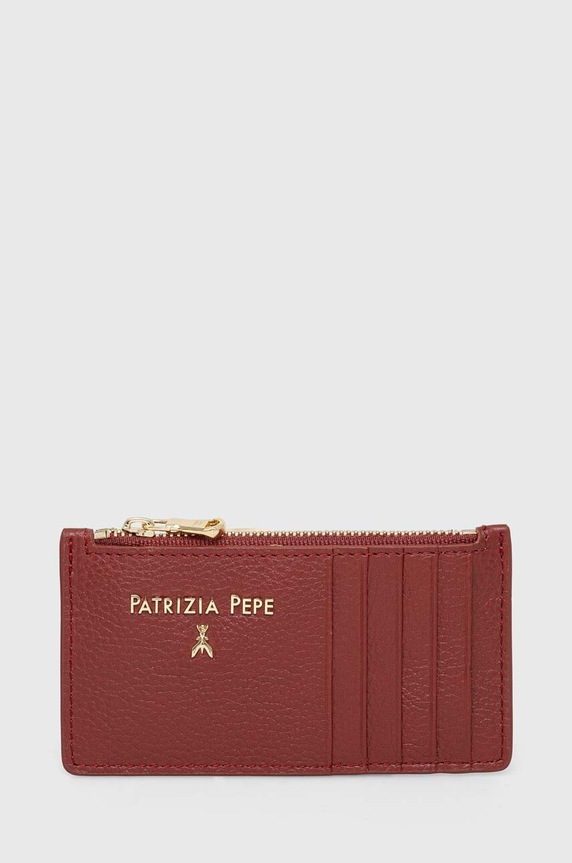 Patrizia Pepe portfel skórzany skóra licowa bordowy CQ9105.L001