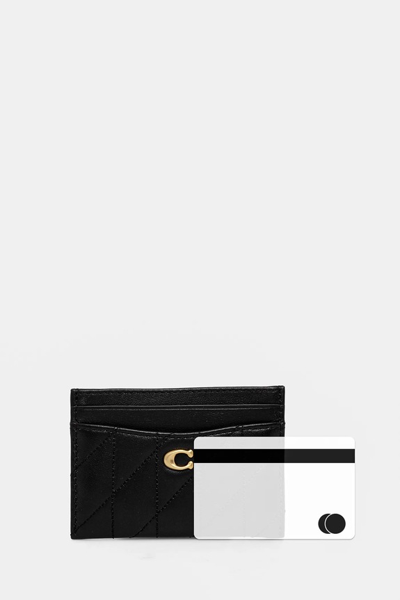 Kožni etui za kartice Coach Essential Card Case crna CM434