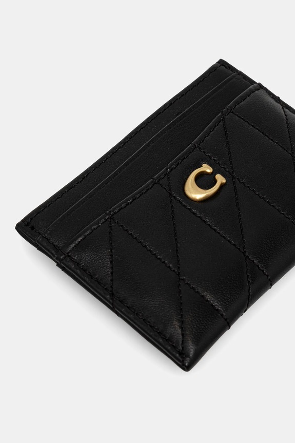Kožni etui za kartice Coach Essential Card Case CM434 crna SS26