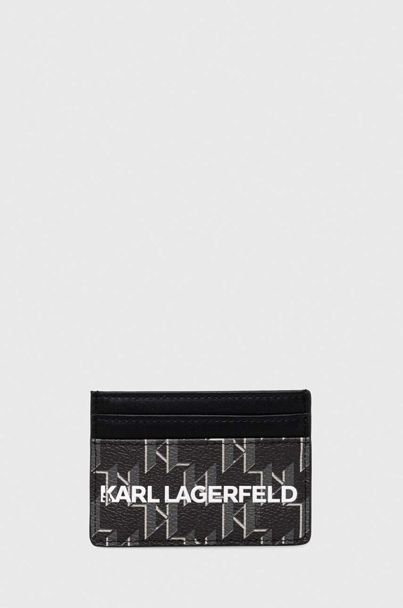 Pouzdro na karty Karl Lagerfeld vzorovaný černá 235M3209