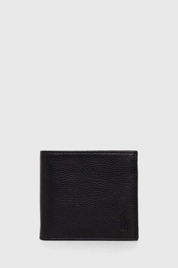 Kožni novčanik Polo Ralph Lauren bez uzorka crna 405914235