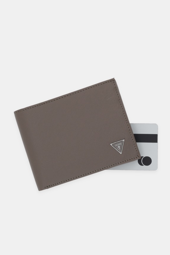 Δερμάτινο πορτοφόλι Guess καφέ SMCSLE.LEA20