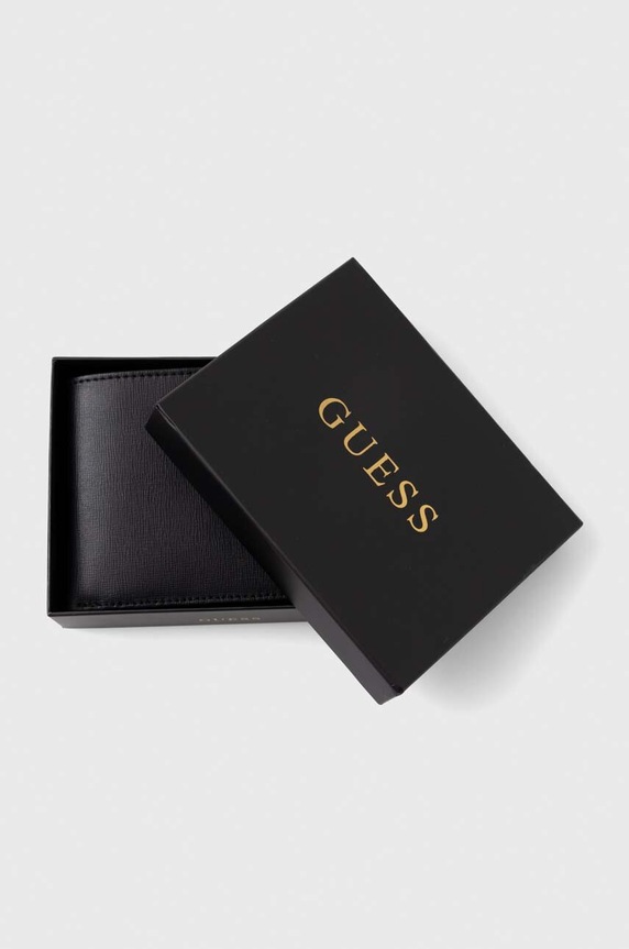 Guess bőr pénztárca fekete SMCSLE.LEA20