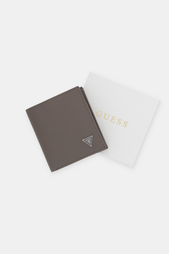 Δερμάτινο πορτοφόλι Guess SMCSLE.LEA22 καφέ