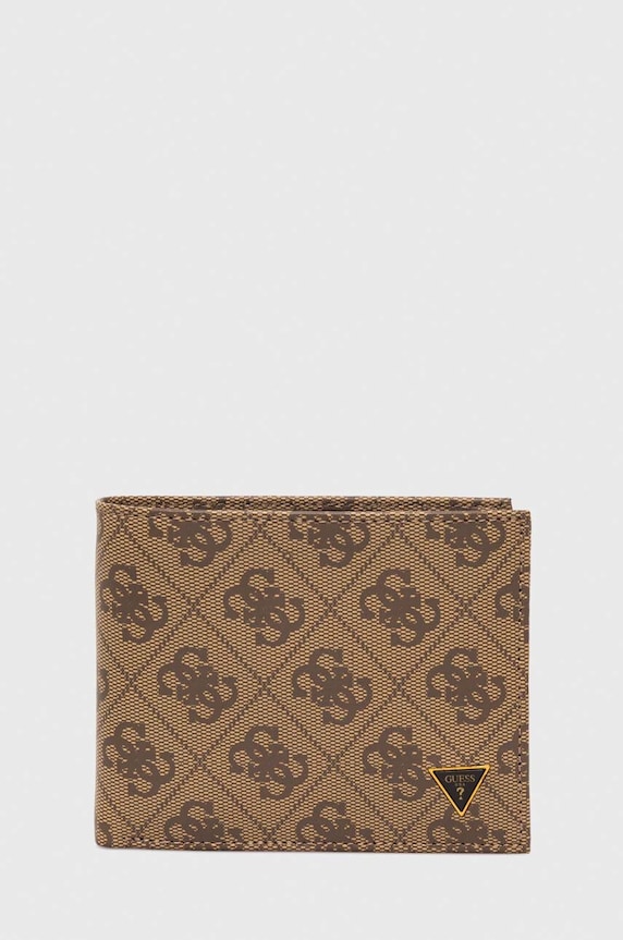 Guess portafoglio in pelle stampa all-over beige SMVELE.LEA20