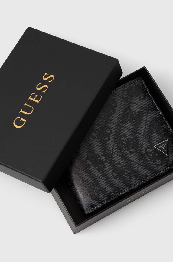 Guess portafoglio in pelle grigio SMVELE.LEA20