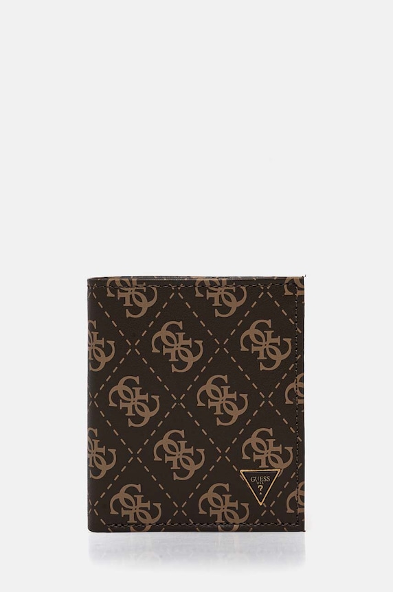 Кожен портфейл Guess гладка кожа кафяв SMVELE.LEA22