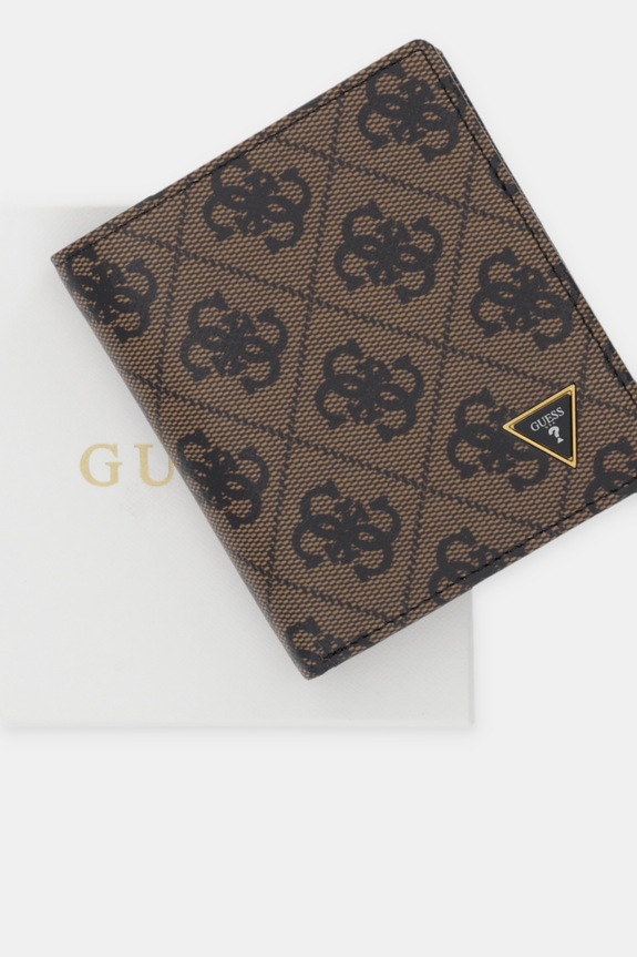 Δερμάτινο πορτοφόλι Guess SMVELE.LEA22 καφέ