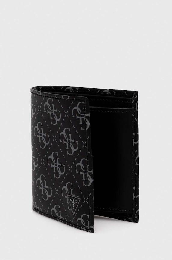 Δερμάτινο πορτοφόλι Guess SMVELE.LEA22 μαύρο SS26