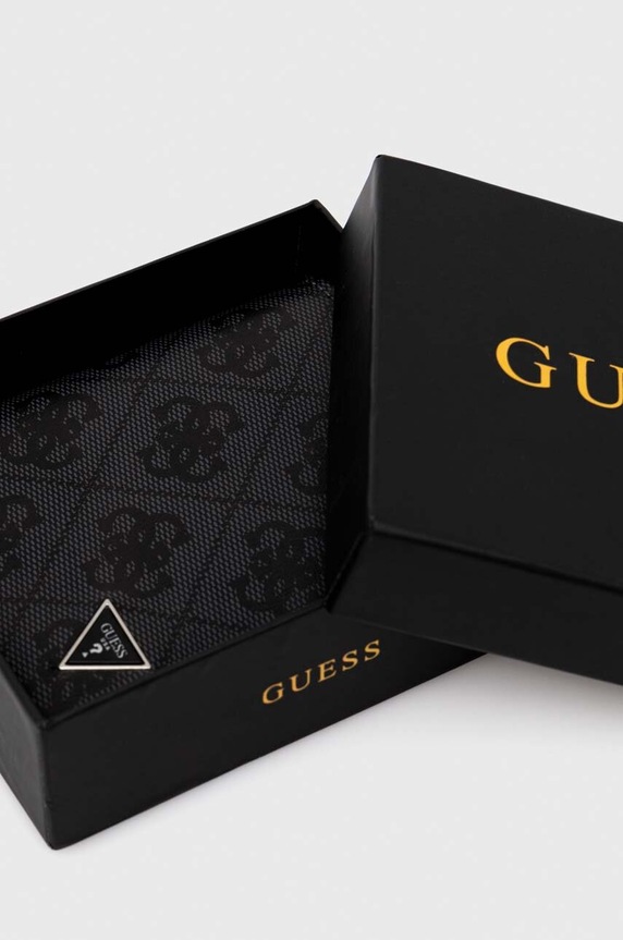 Δερμάτινο πορτοφόλι Guess SMVELE.LEA22 μαύρο