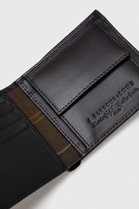 Δερμάτινο πορτοφόλι Barbour μαύρο MLG0059