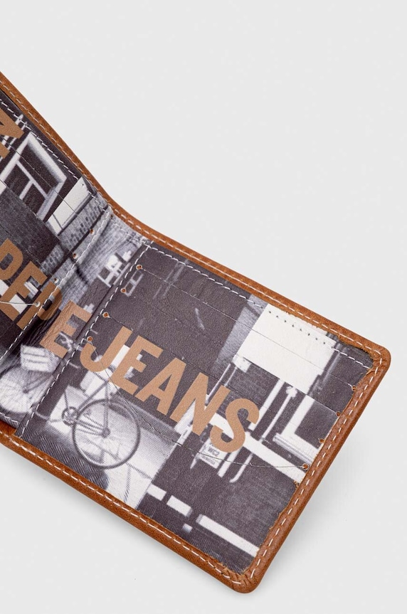 Кожен портфейл Pepe Jeans Arnold кафяв PM070366.859