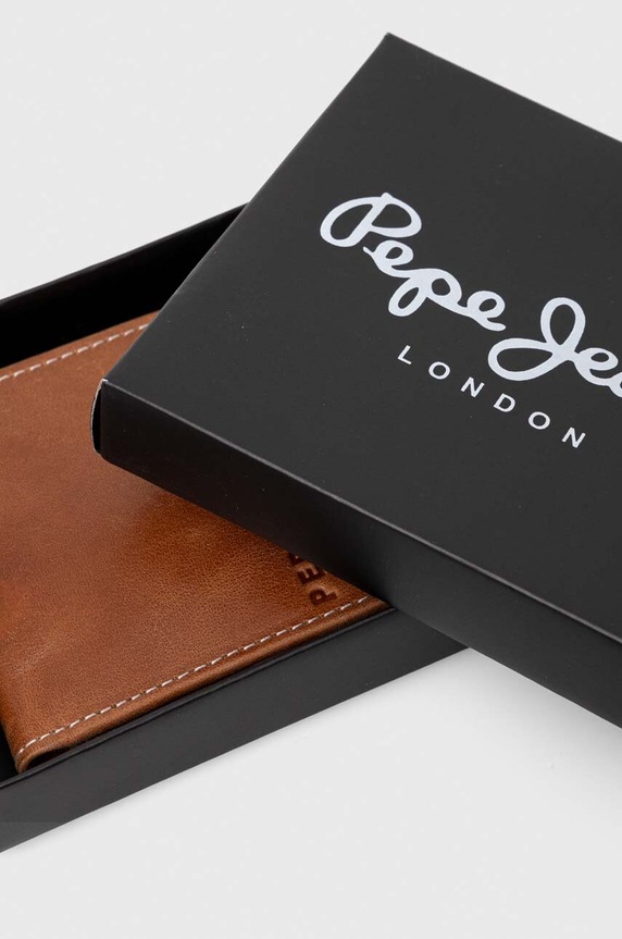 Кожен портфейл Pepe Jeans Arnold PM070366.859 кафяв