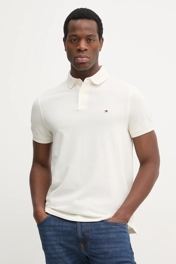 Πόλο Tommy Hilfiger με ελαστάν μπεζ MW0MW17770