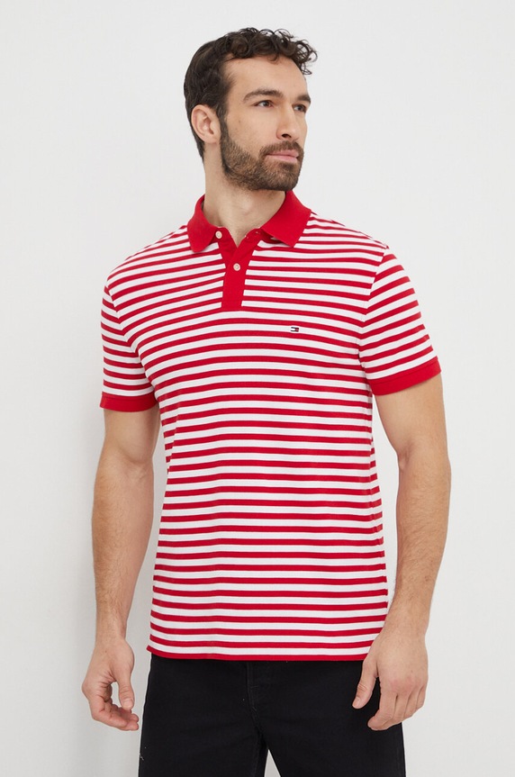 Odzież Tommy Hilfiger polo MW0MW17770 czerwony
