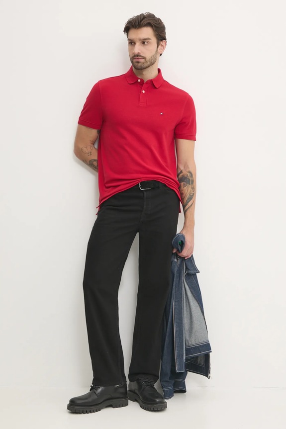 Tommy Hilfiger polo MW0MW17770 czerwony SS26