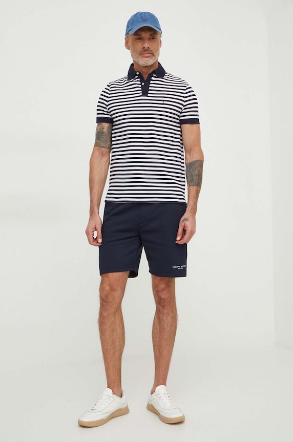 Polo tričko Tommy Hilfiger MW0MW17770 námořnická modř SS26
