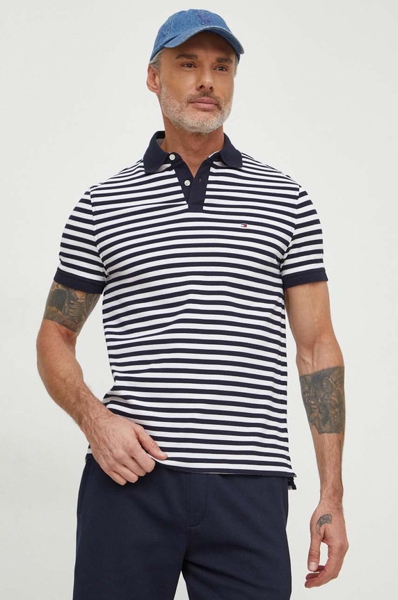 Polo tričko Tommy Hilfiger námořnická modř MW0MW17770